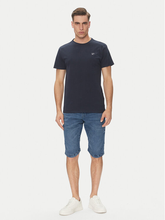 INDICODE INDICODE T-Shirt Kloge 40-915 Granatowy Regular Fit