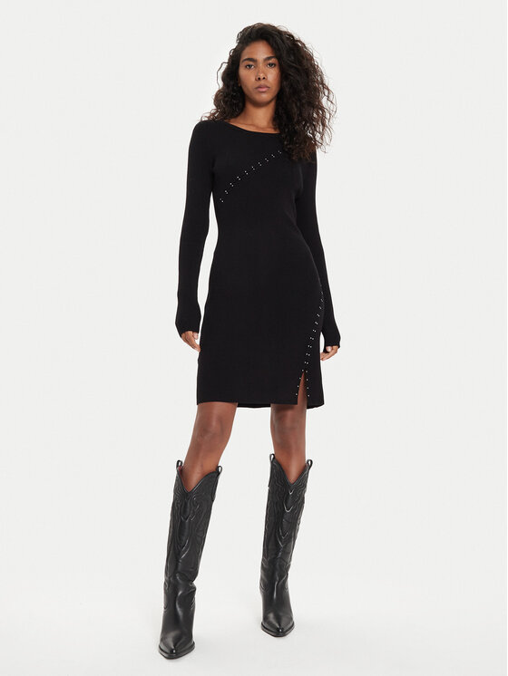 Morgan Morgan Strickkleid 242-RMRITA Schwarz Slim Fit