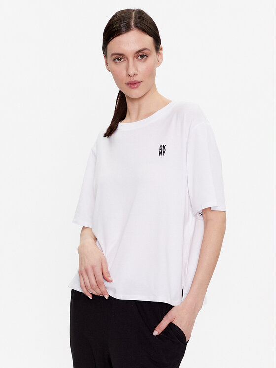 DKNY DKNY Cămașă pijama YI2422635 Alb Loose Fit