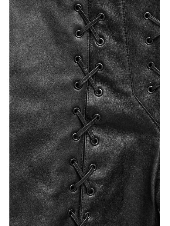Epuzer Epuzer Spodnie skórzane Sculpt leather Czarny Standard Fit