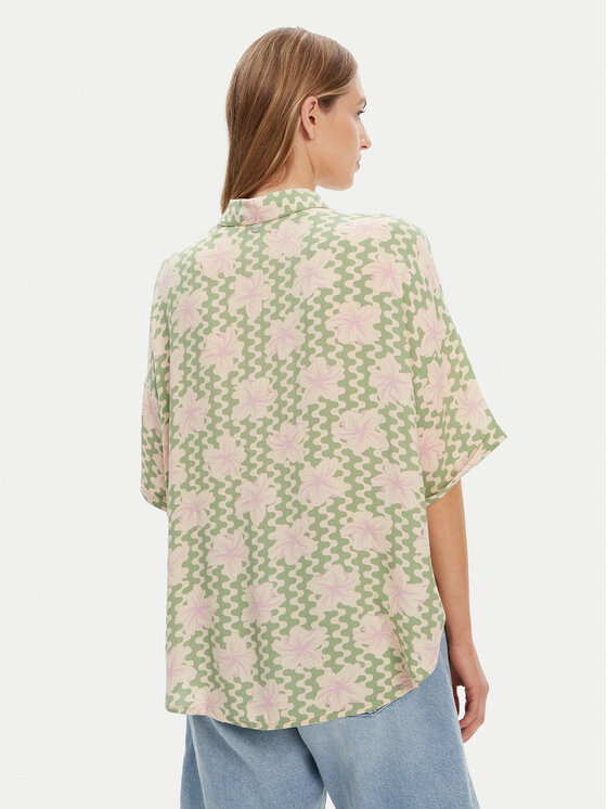 Roxy Roxy Πουκάμισο Beach Nostalgia ERJWT03665 Πράσινο Regular Fit
