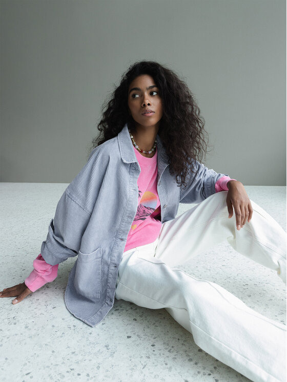 Roxy Roxy Camicia Kick Back Washed Cord ERJWT03697 Blu Regular Fit