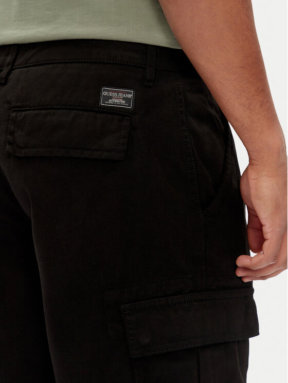 Guess Jeans Guess Jeans Σορτς υφασμάτινο M5GD45 WGCV1 Μαύρο Regular Fit