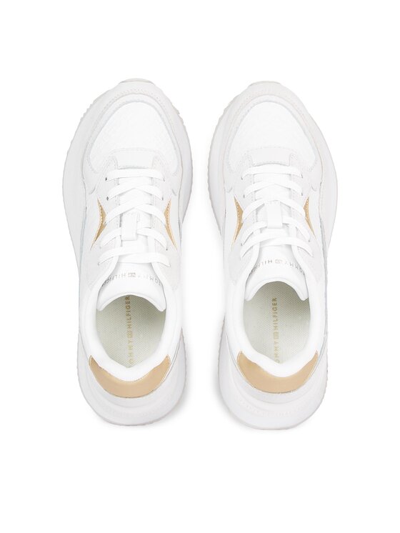 Tommy Hilfiger Tommy Hilfiger Sneakersy Lux Monogram Runner FW0FW07816 Biela