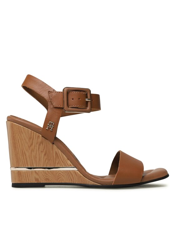 Tommy Hilfiger Tommy Hilfiger Sandali Hardware Wedge Sandal FW0FW07074 Marrone