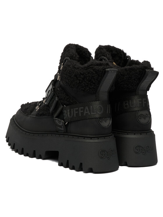 Buffalo Buffalo Šnurovacia obuv Aspen Com Mid Warm 1622593 Čierna