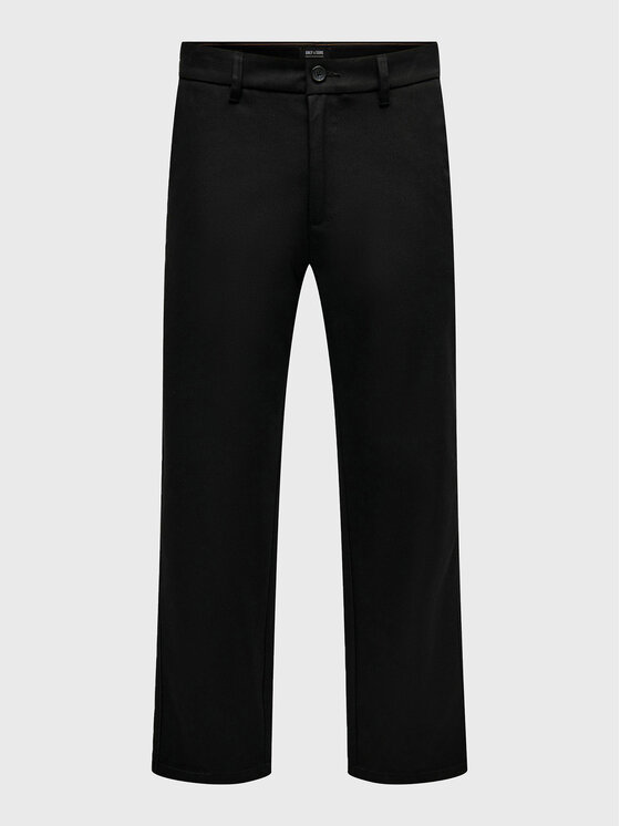 Only & Sons Only & Sons Bavlnené nohavice Edge-Ed 22024468 Čierna Relaxed Fit