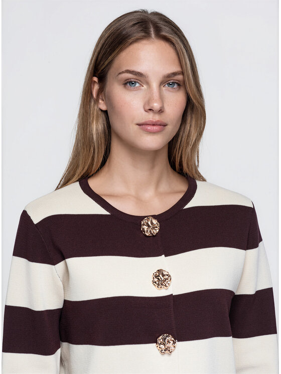 Ombre Ombre Kardigan OW-SW-E0025 Brązowy Regular Fit