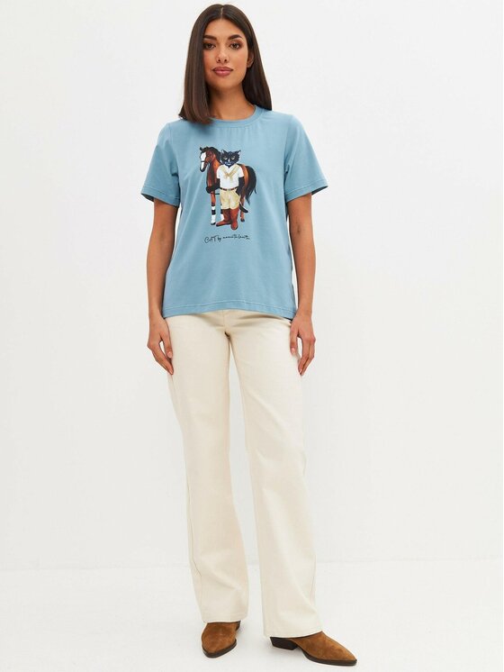 CAT by maniita lacitta CAT by maniita lacitta T-Shirt Printed T-shirt Niebieski Regular Fit
