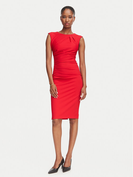 Rinascimento Rinascimento Sukienka koktajlowa CFC0131063003 Czerwony Slim Fit
