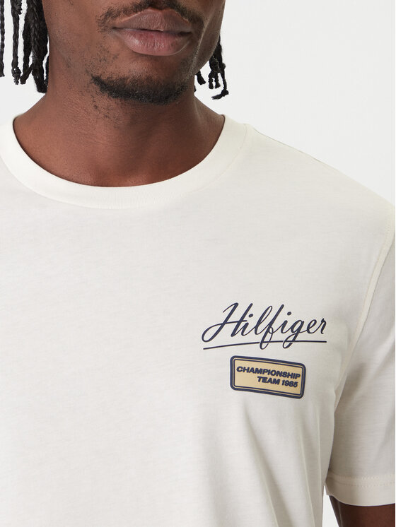 Tommy Hilfiger Tommy Hilfiger Tričko Modern Ath Graphic MW0MW41471 Écru Regular Fit