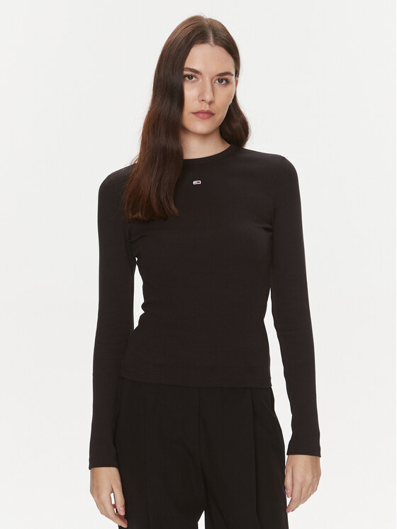 Női Blúz Tommy Jeans, Méret: XL, Fekete, Essential DW0DW17387