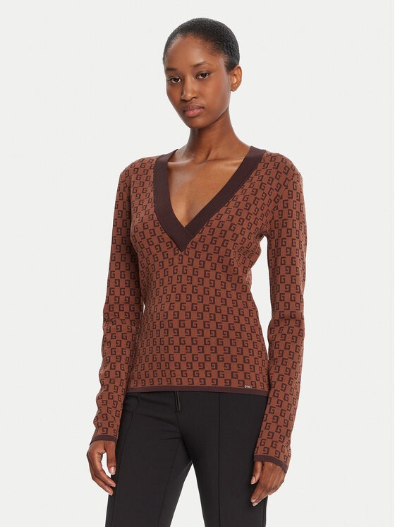 Gaudi Gaudi Sweter 521FD53025 Brązowy Regular Fit