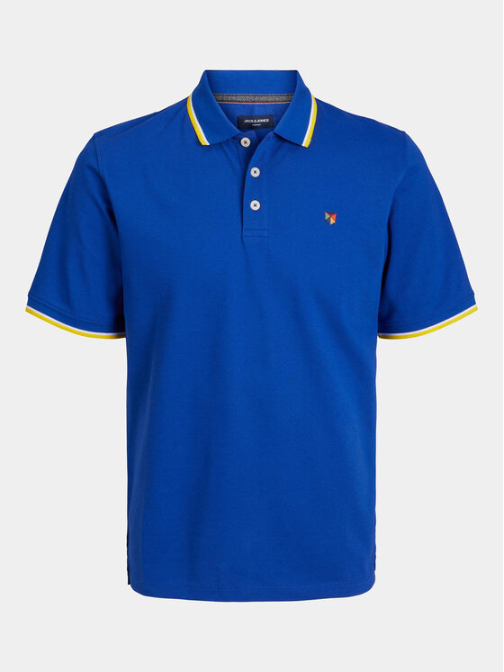 Jack&Jones Jack&Jones Тениска с яка и копчета Bluwin 12169064 Син Regular Fit