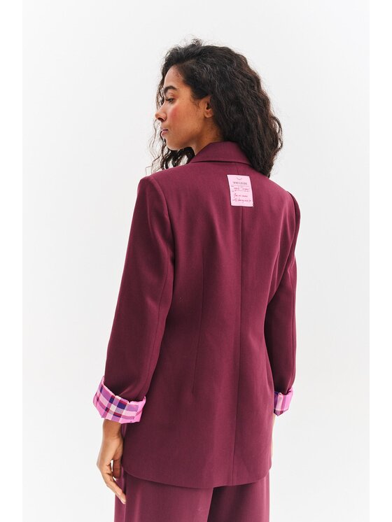 NAOKO NAOKO Marynarka Kiss the Silence Bordowy Oversize