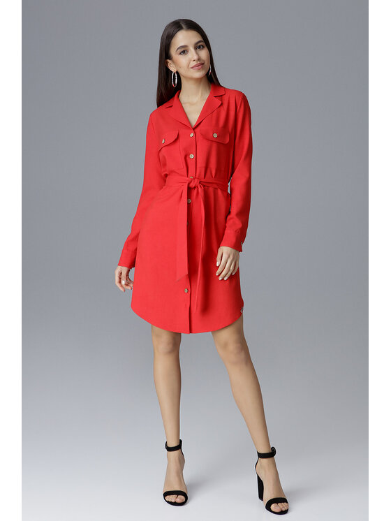 FIGL FIGL Φόρεμα M630 Κόκκινο Regular Fit
