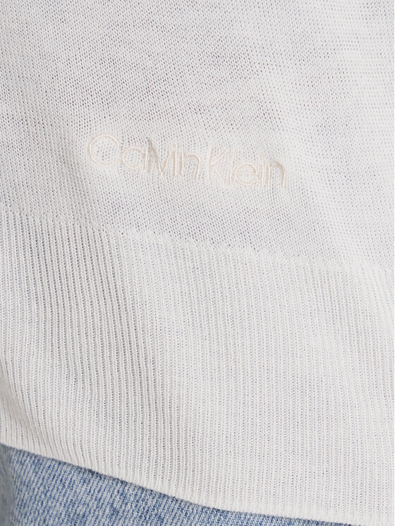Calvin Klein Calvin Klein Sweter LV044A307G Écru Regular Fit