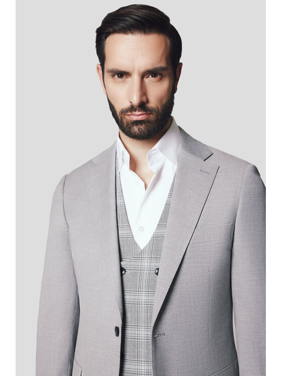 Lancerto Lancerto Garnitur Louisville GA073125000004 Szary Slim Fit