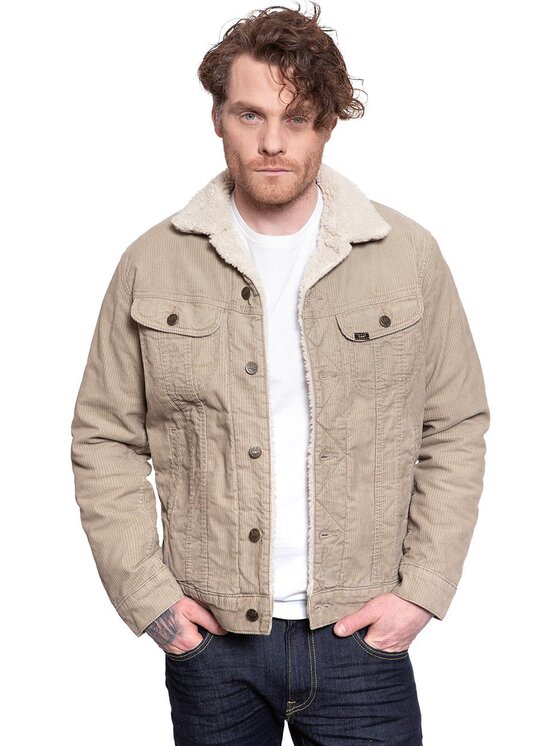 Lee Lee Kurtka zimowa SHERPA JACKET Beżowy Regular Fit