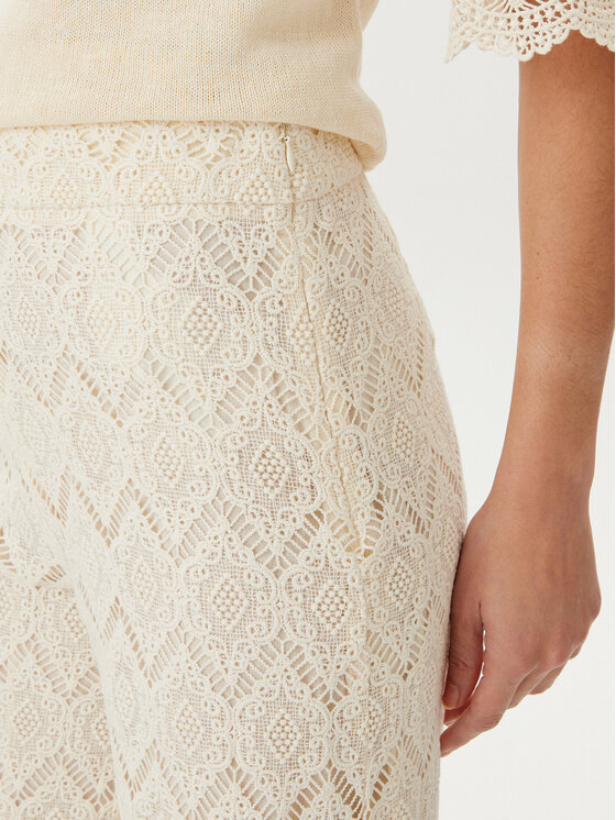 TWINSET TWINSET Spodnie materiałowe 251TP2409 Beżowy Wide Leg