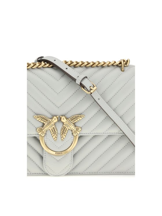 PINKO PINKO Torebka Love One Classic Dc Sheep Nappa Chevron Szary
