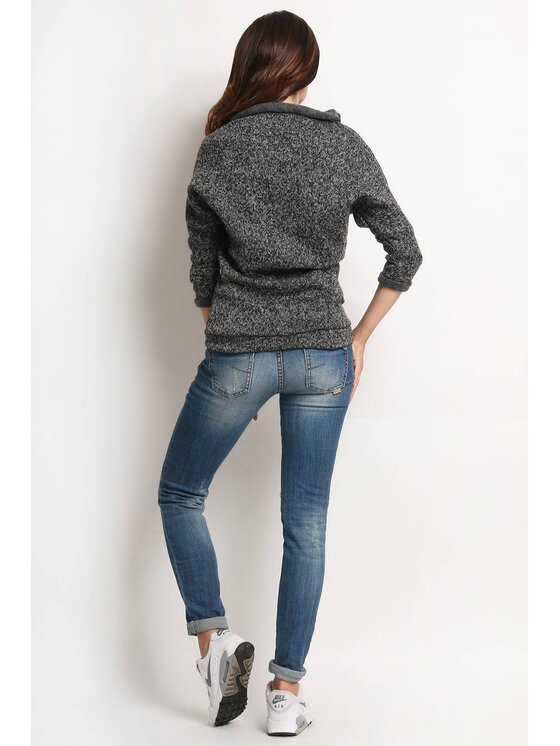 Awama Awama Sweter A121 Szary Basic Fit