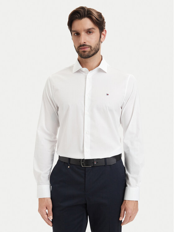 Tommy Hilfiger Cămașă Cl Solid MW0MW43749 Alb Regular Fit