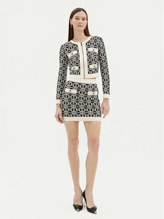 Elisabetta Franchi Elisabetta Franchi Fustă mini GK-04B-47E2-V260 Negru Slim Fit