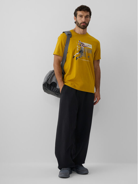 4F 4F T-Shirt STUDIO 4F Żółty Regular Fit
