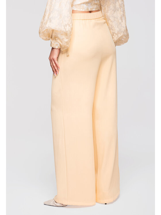 Ombre Ombre Spodnie materiałowe OW-PA-E0009 Żółty Relaxed Fit