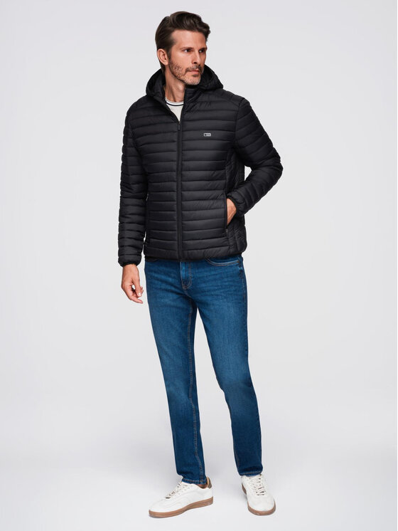 Ombre Ombre Kurtka zimowa OM-JALP-0295 Czarny Regular Fit