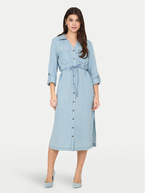 ONLY ONLY Rochie tip cămașă Charis 15337931 Albastru Regular Fit
