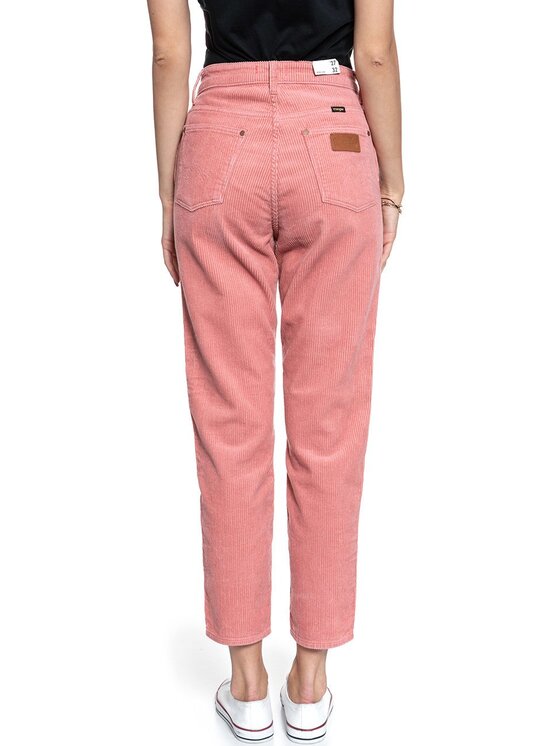 Wrangler Wrangler Spodnie materiałowe MOM JEANS Różowy Regular Fit