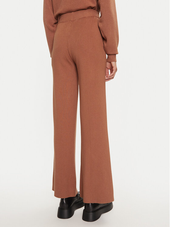 Fracomina Fracomina Pantaloni in maglia FJ24WV3004K42001 Marrone Wide Leg