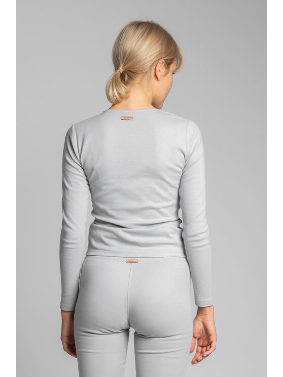 LaLupa LaLupa Bluzka LA038 Srebrny Comfortable Fit
