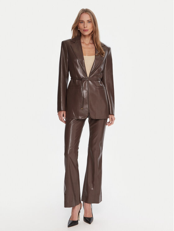 Marciano Guess Marciano Guess Kalhoty z imitace kůže 5BGB09 7389A Hnědá Slim Fit