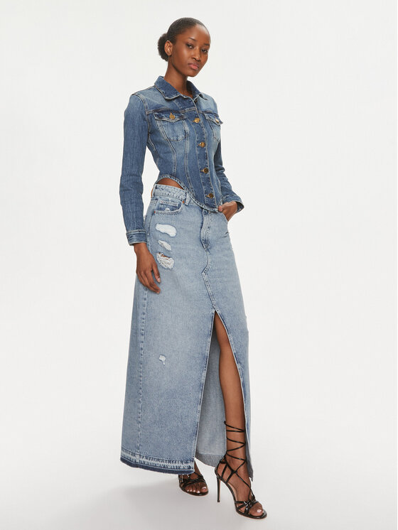Fracomina Fracomina Jeansrock FR24SG5005D419O1 Blau Regular Fit