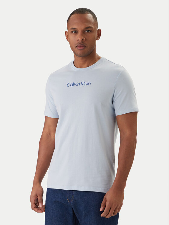 Calvin Klein Tricou Logo 30s LV04LD230G Albastru celest Regular Fit