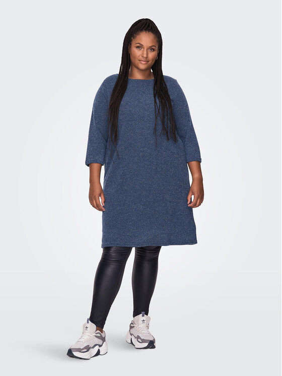ONLY Carmakoma ONLY Carmakoma Trikotažinė suknelė 15196520 Tamsiai mėlyna Loose Fit