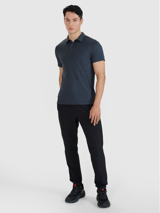 4F 4F Polo MULTI ACTIVE Szary ciemny Regular Fit
