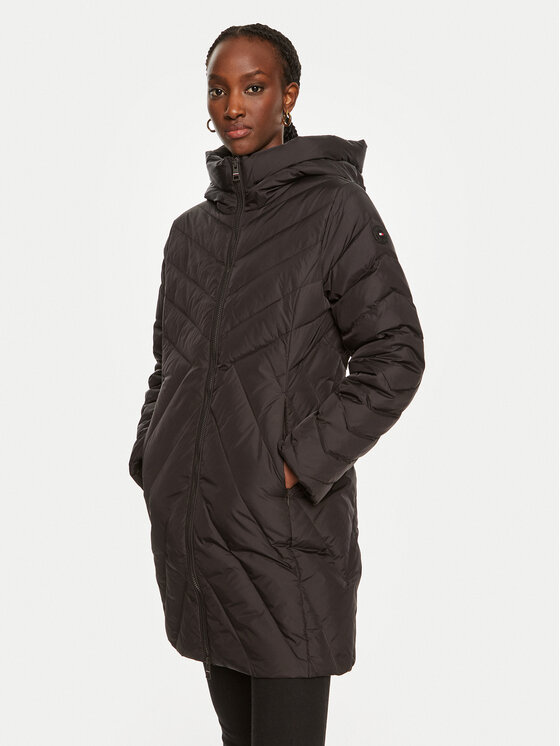 Tommy Hilfiger Tommy Hilfiger Vatovaná bunda Chevron WW0WW42622 Černá Regular Fit