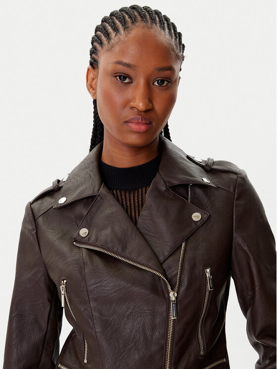 Morgan Morgan Jacke aus Kunstleder 202-GRAMMO.N Braun Regular Fit