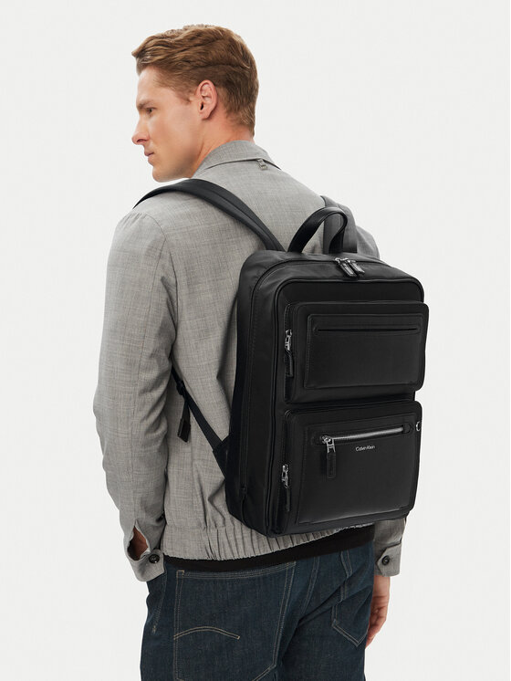 Calvin Klein Раница Ssnl Raised Logo Double Pocket B LV04D3498G Черен