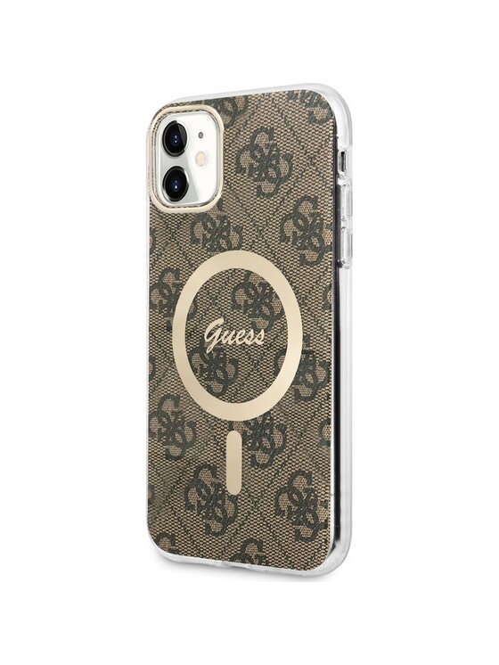 Guess Guess Etui na telefon Pokrowiec Futerał Brązowy