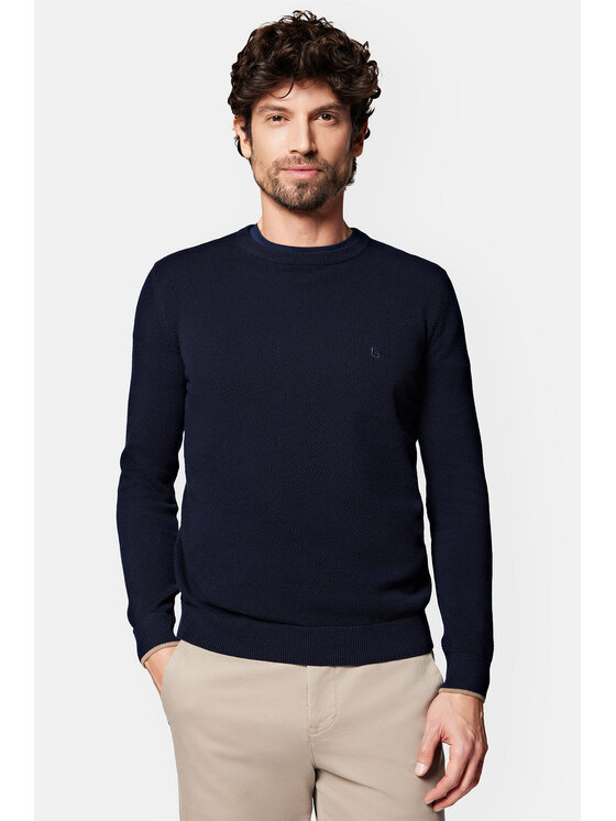 Lancerto Lancerto Sweter Clive SW073223000095 Granatowy Regular Fit
