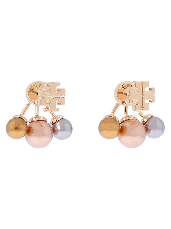 Tory Burch Tory Burch Naušnice Kira Pearl Front-Back Earring 153672 Hnědá