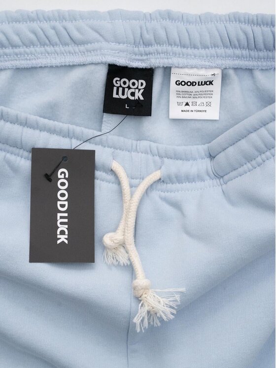 Good Luck Good Luck Spodnie dresowe Klasyczne na spacer do auta domu koniczyna 131887 Niebieski Regular Fit