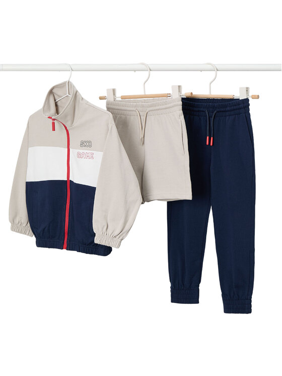 Mayoral Komplet dresowy 3883 Beżowy Regular Fit