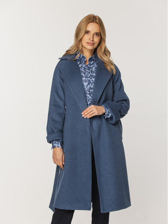 Willsoor Willsoor Płaszcz przejściowy 65345 65346 Niebieski Regular Fit