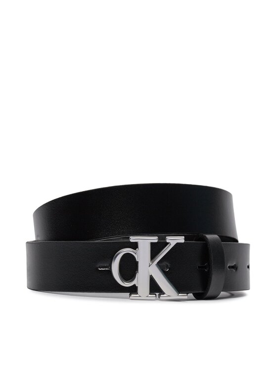 Curea de Damă Calvin Klein Jeans Round Mono Plaque Lthr Belt 25Mm K60K611988 Negru